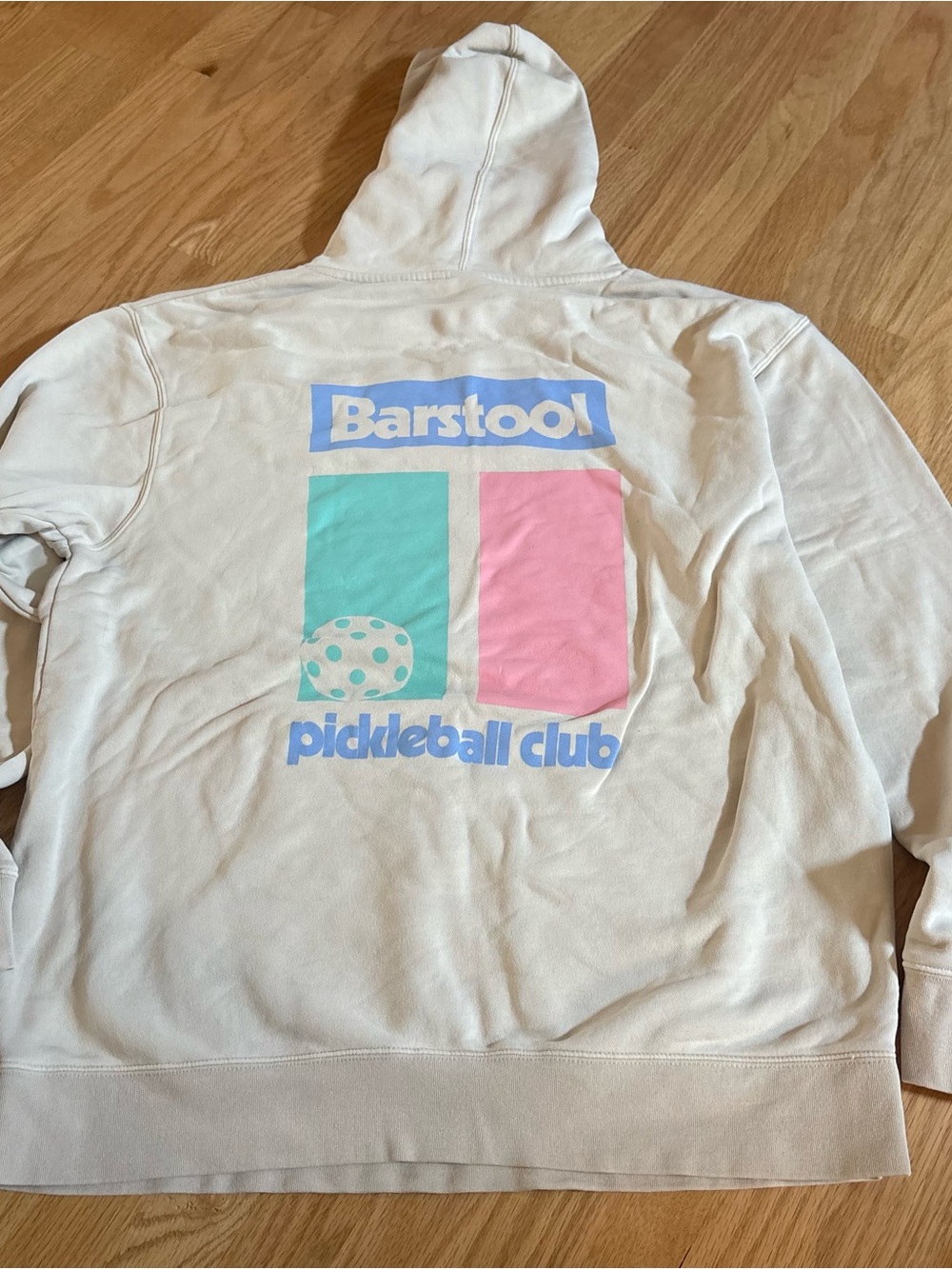 Barstool Sports Pickleball Club Sweatshirt XL Cream Hooded